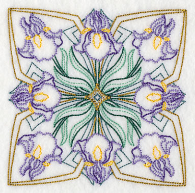 Art Deco Iris - Square (Vintage)