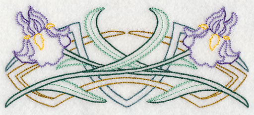 Art Deco Iris - Horizontal Border (Vintage)