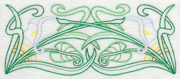 Art Deco Calla Lily - Horizontal Border (Vintage)