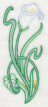 Art Deco Calla Lily - Vertical Border (Vintage)