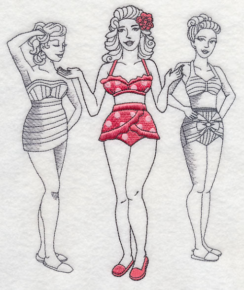 Retro Swimwear Fashion Plate - Bikini