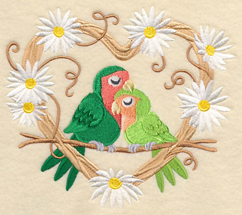 Rosy-Faced Lovebirds Love Nest