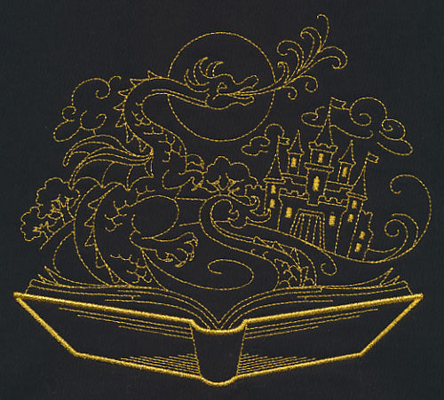 Golden Fairy Tale Dragon Scene