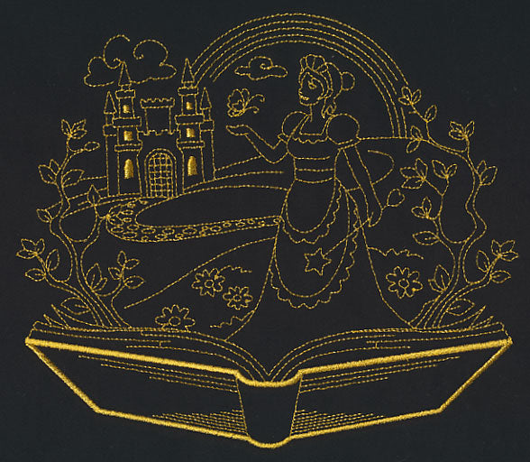 Golden Fairy Tale Princess Scene