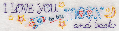 I Love You to the Moon and Back Border (Vintage)