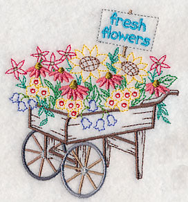 Flower Cart with Coneflowers