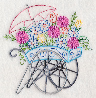 Flower Cart with Dahlias