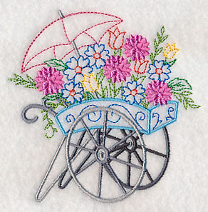 Flower Cart with Dahlias