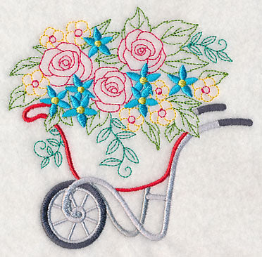 Flower Cart with Blue Daisies