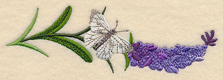 Lavender and Butterfly Horizontal Border