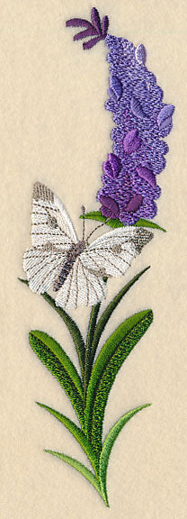 Lavender and Butterfly Vertical Border