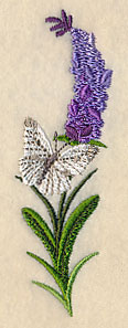 Lavender and Butterfly Vertical Border