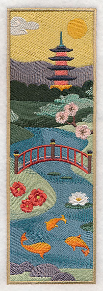 Japanese Garden Panel Scene - Bridge