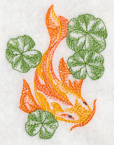 Koi with Lily Pads (Toile)