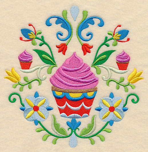 Swedish Folk Art - Cupcakes