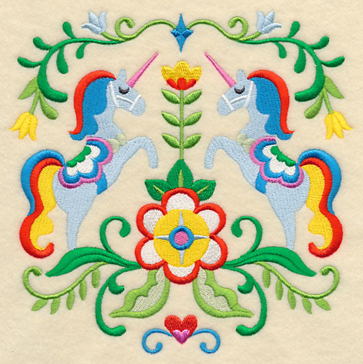 Swedish Folk Art - Unicorns