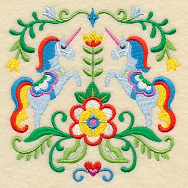 Swedish Folk Art - Unicorns