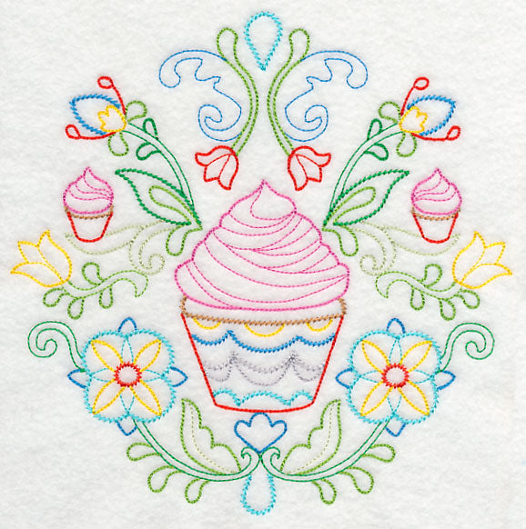 Swedish Folk Art - Cupcakes (Vintage)