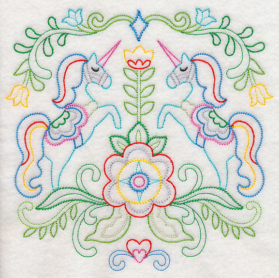 Swedish Folk Art - Unicorns (Vintage)