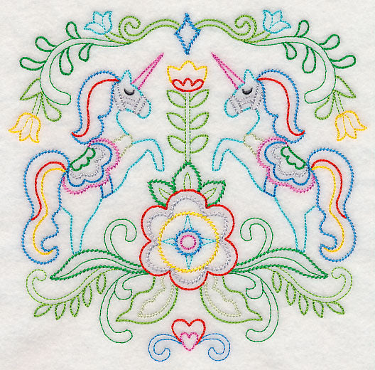 Swedish Folk Art - Unicorns (Vintage)