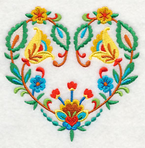Folk Art Heart in Bloom