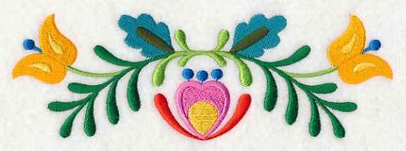 Folk Art Bird in Bloom Border