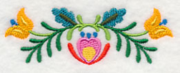 Folk Art Bird in Bloom Border