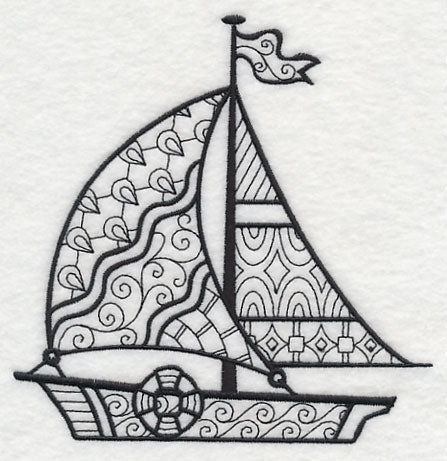 Soaring Sailboat (Blackwork)