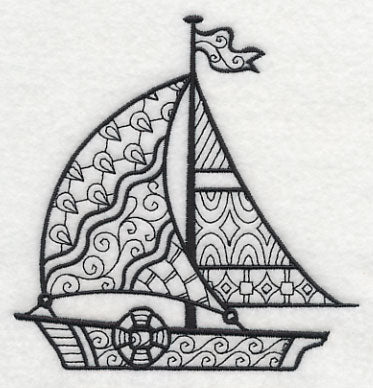 Soaring Sailboat (Blackwork)
