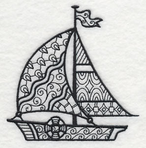 Soaring Sailboat (Blackwork)