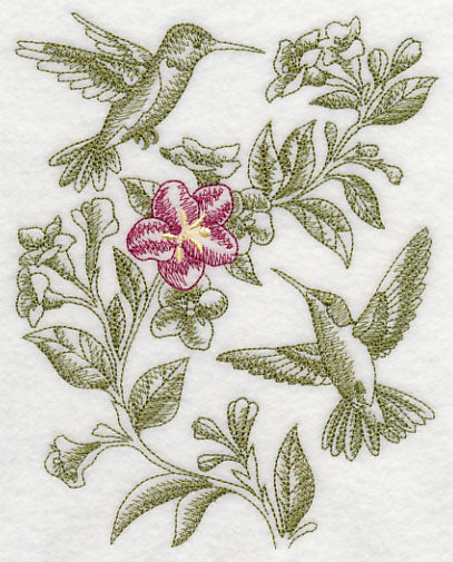 Weigela and Hummingbirds (Toile)