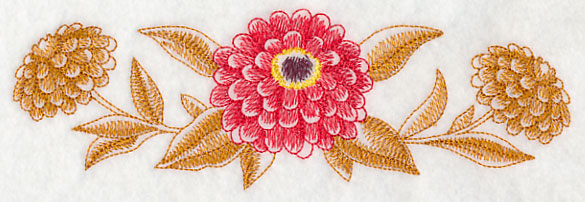 Zinnia Border (Toile)