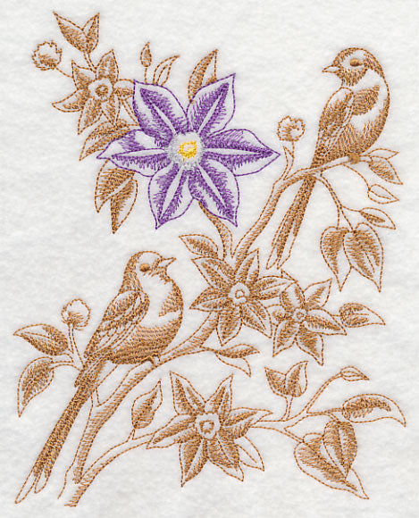 Clematis and Scissortail Flycatcher (Toile)