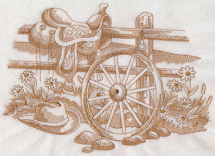 Wagon Wheel Scene (Toile)