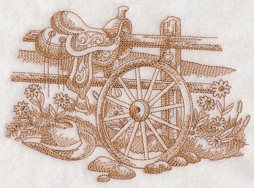 Wagon Wheel Scene (Toile)