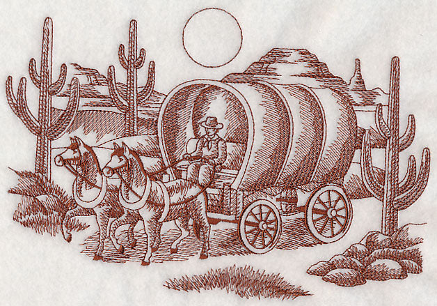 Covered Wagon Scene (Toile)