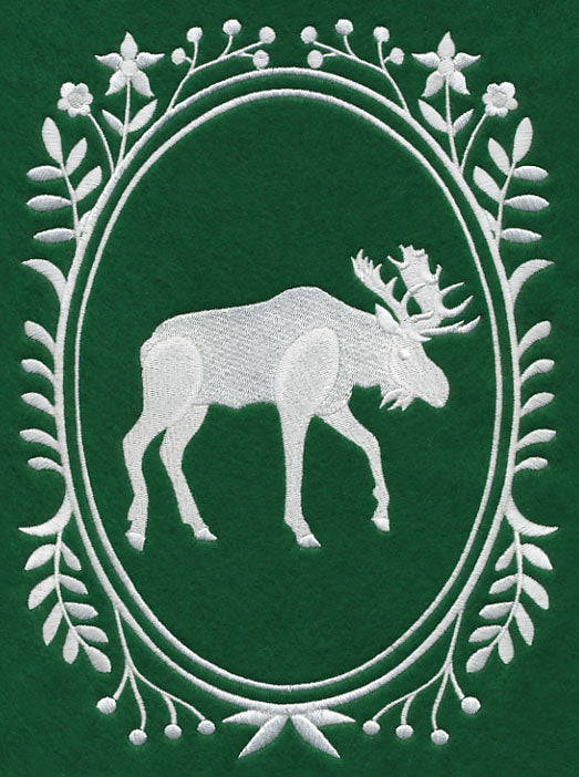 Wild Woodland Whitework Cameo - Moose