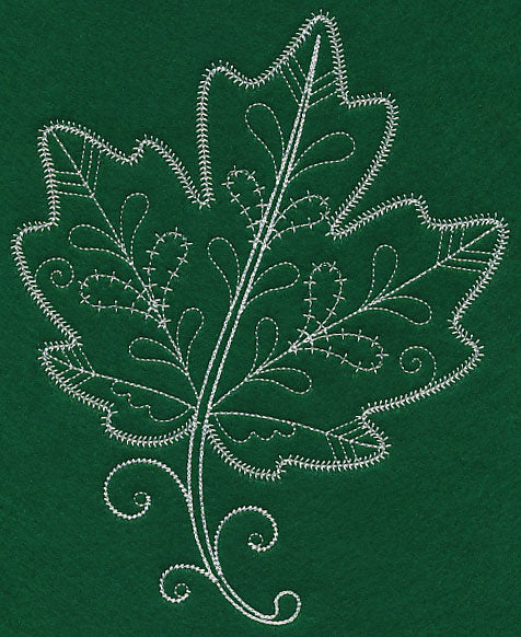 Delicate Whitework Maple Leaf