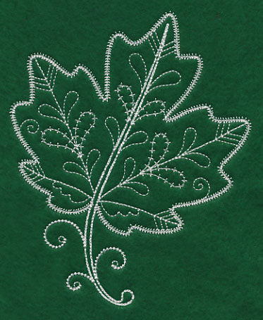 Delicate Whitework Maple Leaf