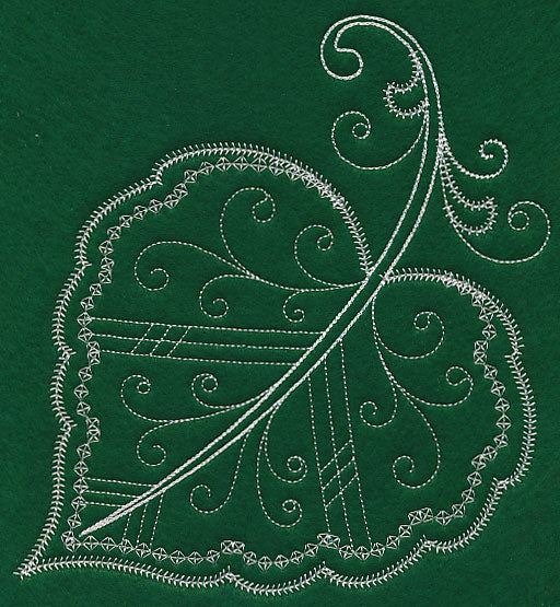 Delicate Whitework Cottonwood Leaf