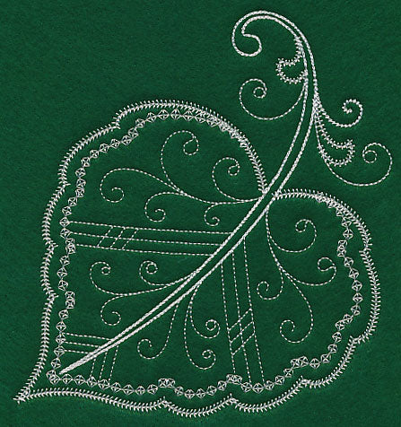 Delicate Whitework Cottonwood Leaf