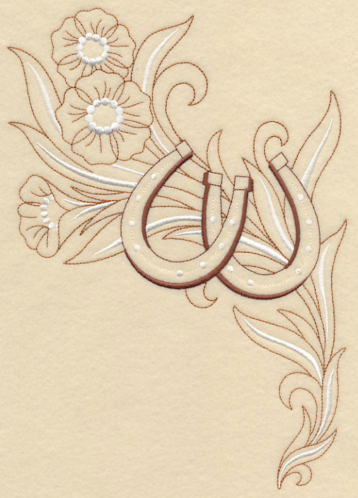 Horseshoe and Flowers - Left