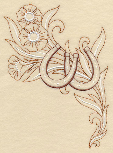 Horseshoe and Flowers - Left