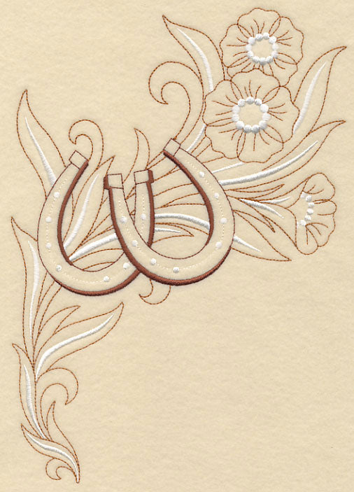 Horseshoe and Flowers - Right