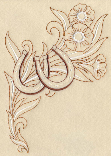 Horseshoe and Flowers - Right