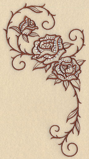 Longhorn Skull Flowers - Left