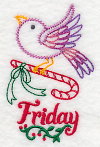 Christmas Bird with Candy Cane - Friday (Vintage)