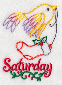 Christmas Bird with Stocking - Saturday (Vintage)