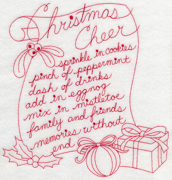 Christmas Cheer (Redwork)