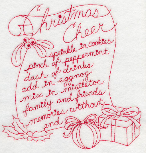 Christmas Cheer (Redwork)